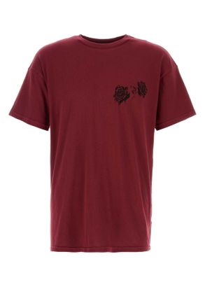 Willy Chavarria Burgundy Cotton Willy Label T Shirt