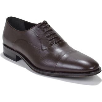 Bruno Magli Maioco Cap Toe Oxford in Dark Brown Leather at Nordstrom, Size 10.5