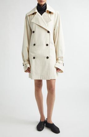 Toteme Washed Cotton Trench Coat in Stone at Nordstrom, Size 00 Us