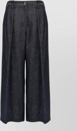 Brunello Cucinelli pleated crop trousers wide leg belt loops
