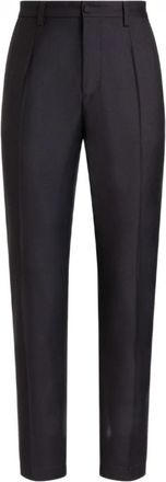 Dolce & Gabbana Kostuumbroek - Heren - Nette broeken - Blauw - L - Leer - Broeken
