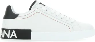 Dolce & Gabbana White Nappa Leather Portofino Sneakers