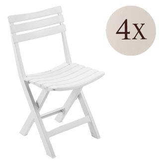 Dmora Silla Para Exterior Jennie, 4 Sillas, Plegable Made In Italy, Peso Soportado 120 Kg, Blanco
