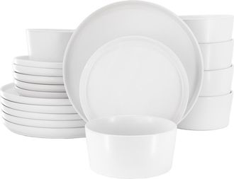Elama Josh 18 Piece Stoneware Dinnerware Set in White at Nordstrom