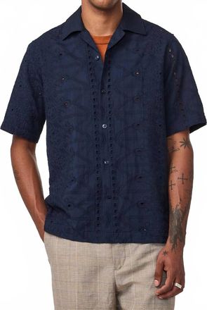Nn.07 Mens Julio Short Sleeveshirt In Navy Blue