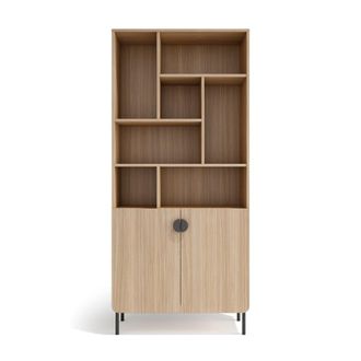 HERDASA Estanter&iacute;a almacenamiento de melamina en nogal claro 180x80x32 cm