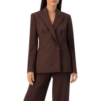 Ivonne Tailored Double Breasted Blazer in Brown at Nordstrom, Size 10