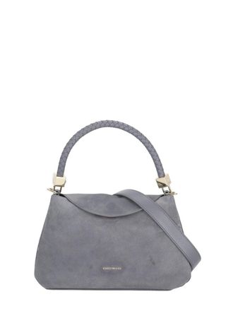 Coccinelle Elegant Suede Leather Shoulder Bag with Woven Handle