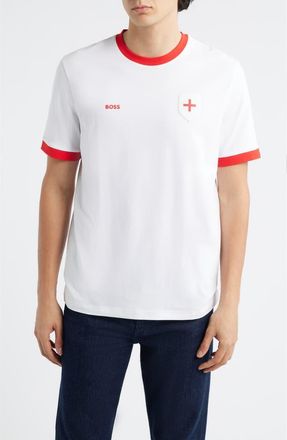 BOSS Lux Stretch Cotton Graphic T-Shirt in England at Nordstrom, Size Xx-Large