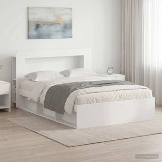 Berkfield Home Bed Frame with Storage White 160 x 200 cm Engineered Wood
