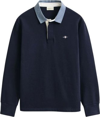 GANT Polo Heavy Rugger - - Tops - Uomo - Blu - M