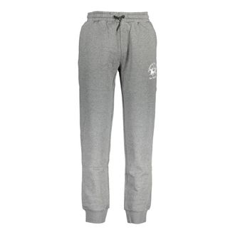 La Martina La Martina, Sweatpants, male, Gray, Size: 2XL Sporty Gray Mens Pants Embroidered Logo