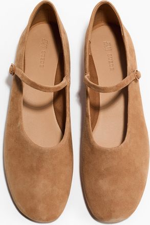 H&M Mary-Janes aus Veloursleder - Yellow