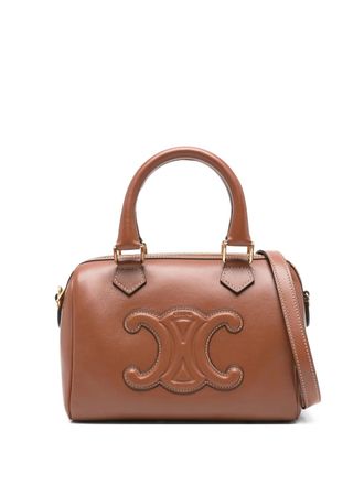Celine embossed tote bag - women - Calf Leather/Calf Leather - One Size - Brown