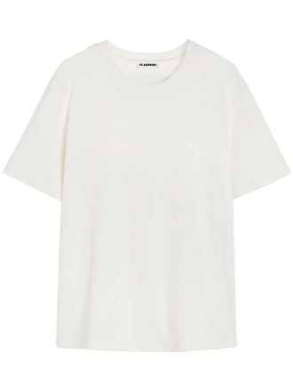 Jil Sander White Minimalist Short-Sleeved Patch T-Shirt
