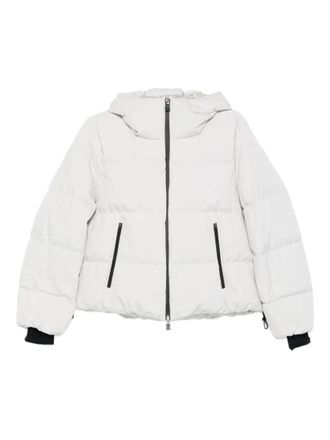 Herno White Hooded Quilted Jacket