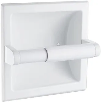 OEM Soporte De Papel Higi&eacute;nico Empotrado Blanco - Soporte De Pared De Acero Inoxidable Que Ahorra Espacio