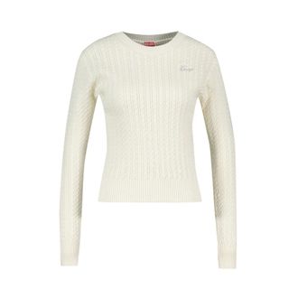 Kenzo Round-neck Knitwear, female, White, Size: L Signature Jumper