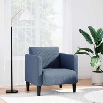 vidaXL vidaXL Divano Sedia con Braccioli Blu 54 cm Tessuto di velluto a coste