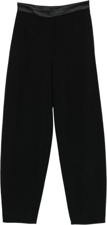 Emporio Armani Womens Satin-Finish Tapered Trousers