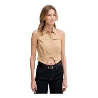 Gaud&igrave; Dames, Tops, Beige, Maat: L Katoen