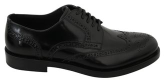 Dolce & Gabbana Zwarte Leren Derby Formele Brogueschoenen