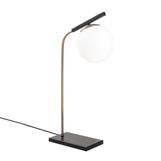 Wonderlamp L&aacute;mpara de mesa negro y dorado con tulipa de cristal