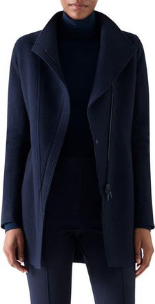 Akris Asymmetric Wool Jacket in Navy at Nordstrom, Size 12