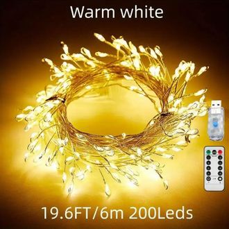 OEM Guirnalda De Estrellas Fugaces Led Con Ocho Modos De Parpadeo, Control Remoto Y Temporizador Para La Decoraci&oacute;n Navide&ntilde;a De Ventanas Y Jardines - Crez
