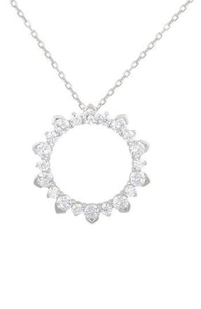Suzy Levian Sterling Silver Cubic Zirconia Pendant Necklace in White at Nordstrom Rack