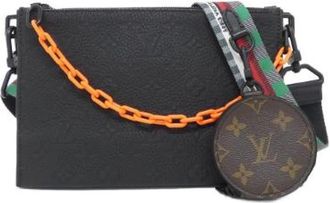 Louis Vuitton Pre-owned Trio Pouch Monogram Taurillon Schoudertas - Dames - Vintage Schoudertas - Bruin - ONE Size - Leer - Vintage