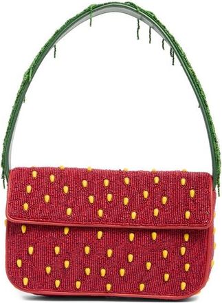 Staud Tommy Beaded Shoulder Bag in Strawberry Dream at Nordstrom