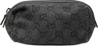 Gucci Pre-owned Denim Pouch - Dames - Vintage Tassen - Grijs - ONE Size - Denim - Vintage