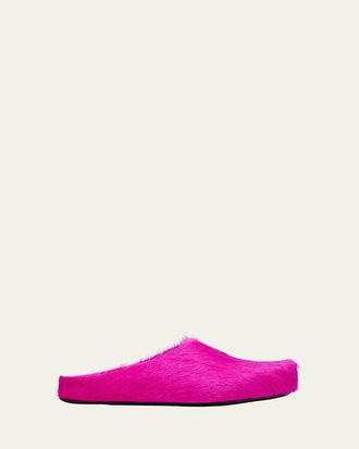 Marni Mens Fussbett Calf Hair Sabot Mules