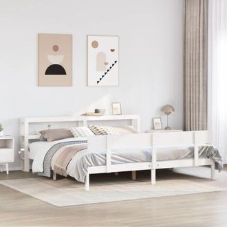 vidaXL Vidaxl - Estructura De Cama Sin Colch&oacute;n Madera Maciza Blanca 200x200 Cm