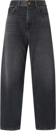 Pinko Black Relaxed High Rise Jeans
