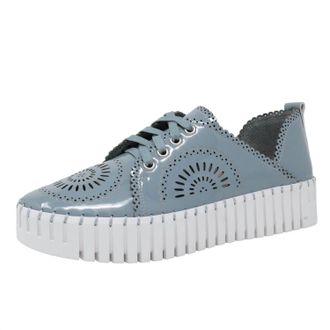 Django & Juliette Womens Bafia Denim Patent Leather Shoe