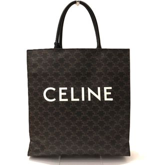 Celine Black Brown Coated Canvas Leather Tote Bag (Pre-Owned)