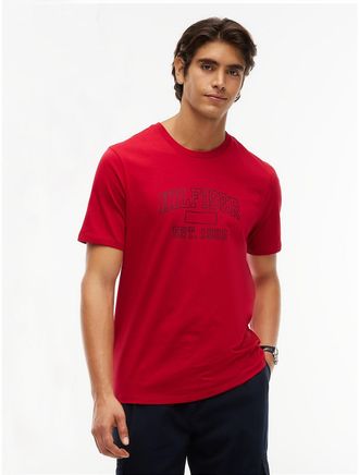 Tommy Hilfiger Mens Varsity Hilfiger 85 Logo T-Shirt - Medium Red - XXXL