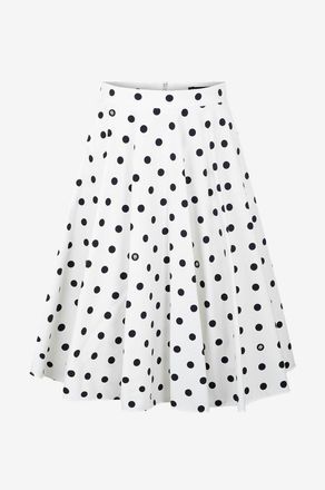 Dolce & Gabbana Ausgestellter Baumwollmidirock mit Tupfenprint