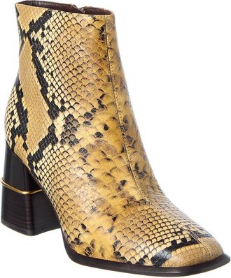 Tory Burch Snake-Embossed Leather Bootie