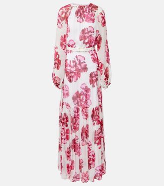 Rebecca Vallance Damask floral georgette gown