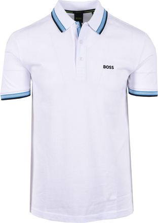 HUGO BOSS Mens Paddy Polo Open White with Blue - Size X-Large