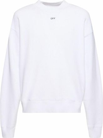 Off-white Mens Off Stamp Skate Crewneck White - Cream Cotton - Size 2XL