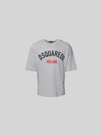 Dsquared2 T-Shirt mit Label-Print in Mittelgrau, Gr&ouml;&szlig;e XXL