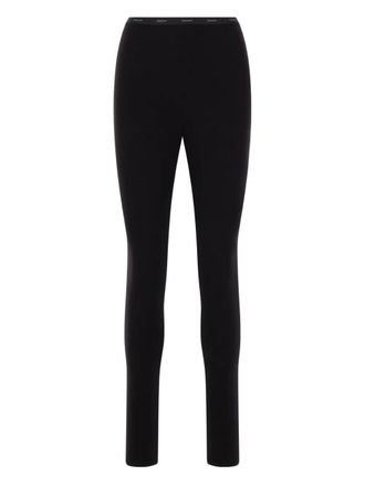 Yohji Yamamoto logo-waistband leggings - Black