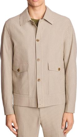 Paisley & Gray Milo Seersucker Jacket in Grey Tan Cream Seersucker at Nordstrom Rack, Size Xx-Large