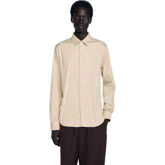 Sandro Plain shirt in Beige at Nordstrom, Size Xx-Large