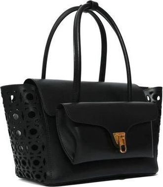 Coccinelle Womens Handbag Black Calf Split Leather