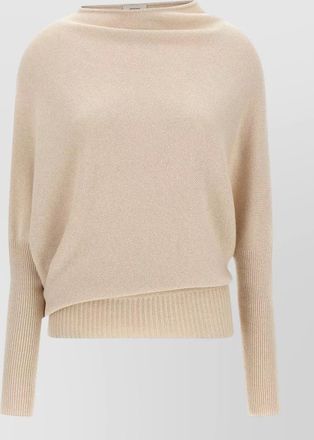 Agnona cashmere asymmetric boat neck sweatshirt